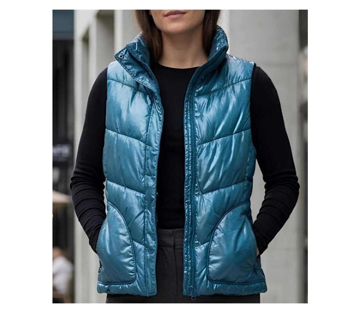 MAYFLOWER SH1096T - Gilet sans manches matelassé Bleu Turquoise : chaleur et éclat-1