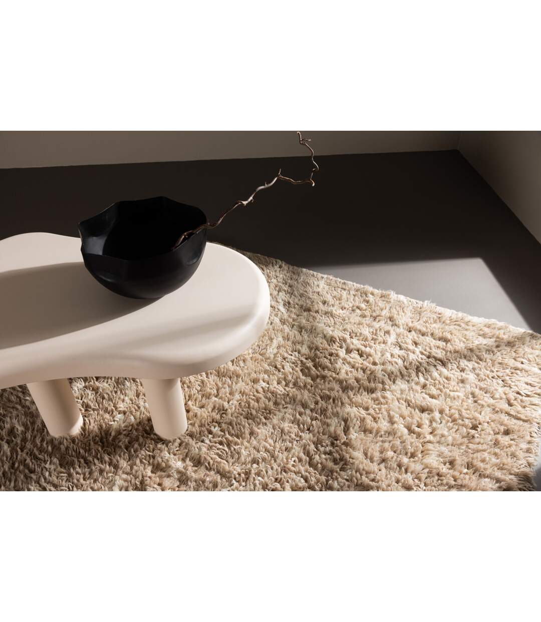 Tapis Déco en Laine Leiko 200x300cm Beige-5