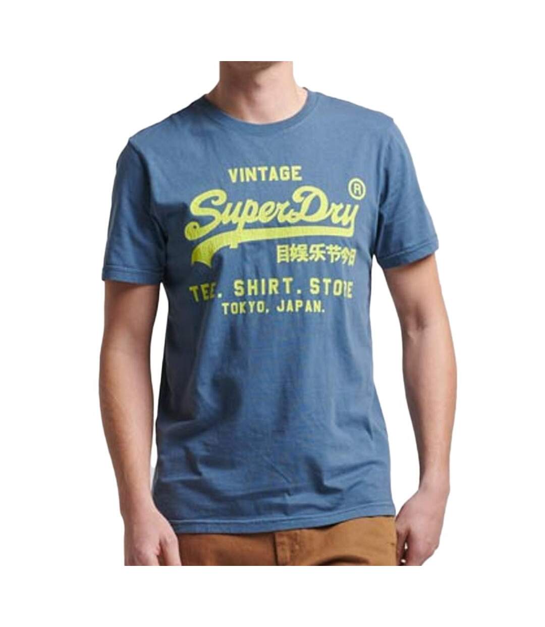 T-shirt Bleu Homme Superdry Neon Vl - 3XL-1