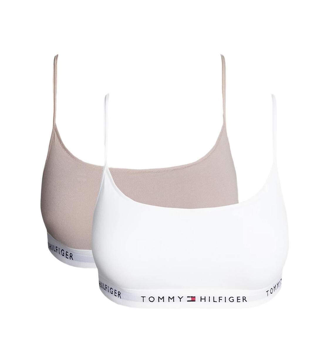 2X brassières blanche/rose femme tommy hilfiger 2 pack bralette - l-1