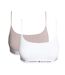 2X Brassières Blanche/Rose Femme Tommy Hilfiger 2 Pack Bralette - L