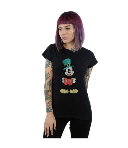 Disney T-shirt en coton Femme/Ladies Mickey Mouse Leprechaun Hat (Noir) - UTBI32668