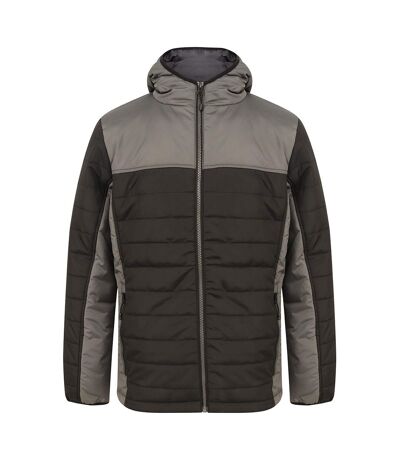 Finden & Hales Mens Contrast Padded Jacket (Black/Gunmetal Grey) - UTPC4174