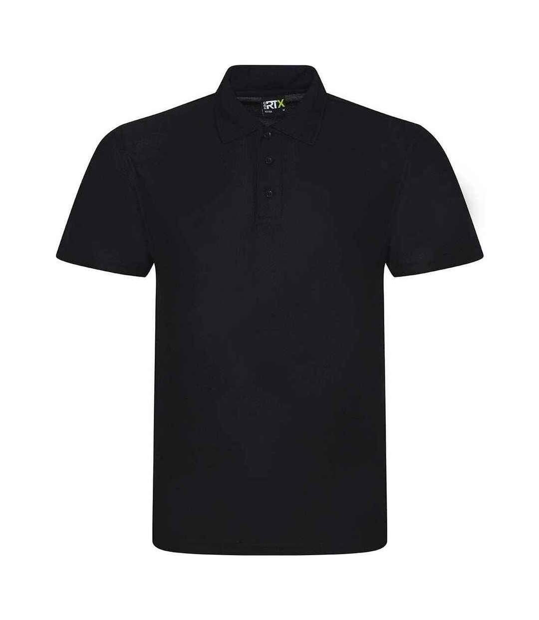 Mens Polyester Polo Shirt Black PRO RTX-1