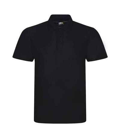 Mens polyester polo shirt black PRO RTX