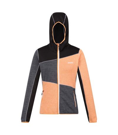 Regatta Womens/Ladies Walbury VI Marl Full Zip Fleece Jacket (Apricot Crush/Black) - UTRG8786