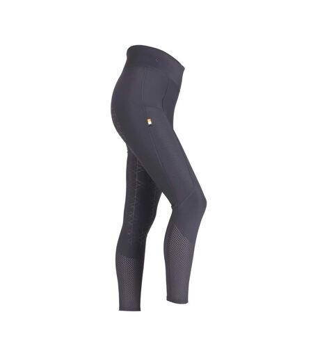 Womens/ladies optima air horse riding tights black Aubrion