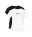 2x T-shirt Blanc/Noir Femme Tommy Hilfiger Slim Esse - XS