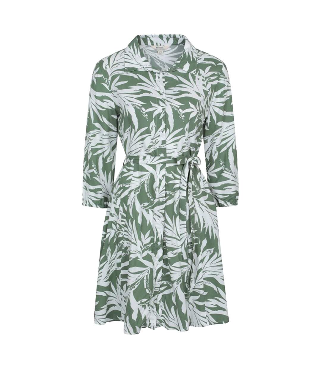 Womens/ladies porto woven button through shirt dress khaki green Mountain Warehouse-1