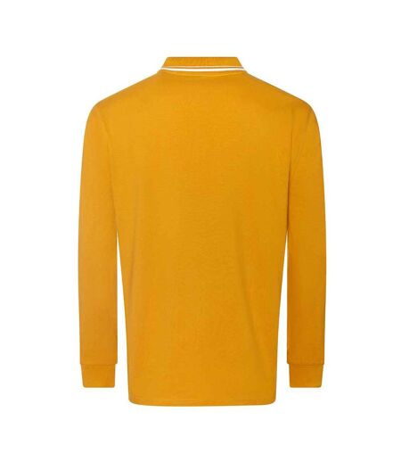 Polo homme moutarde / blanc Awdis