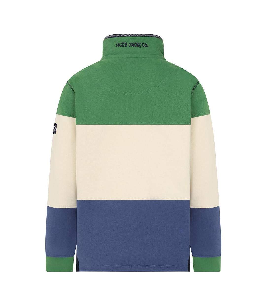 Sweat Motif/style Blocs De Couleurs Homme Vert Clair Lazy Jacks-3