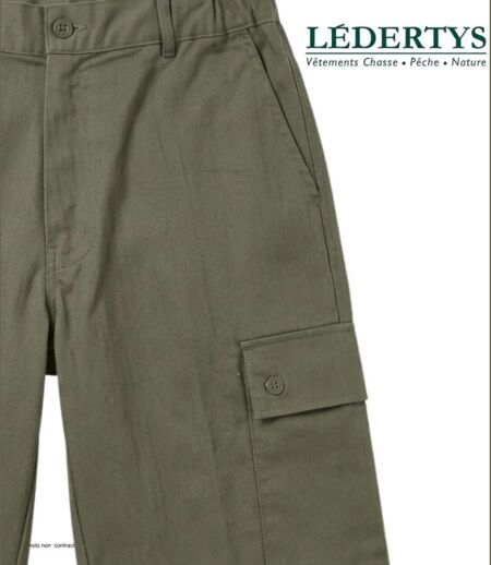 LEDERTYS 810394U001 - Bermuda taille semi-élastiquée Kaki pour un confort sur-mesure