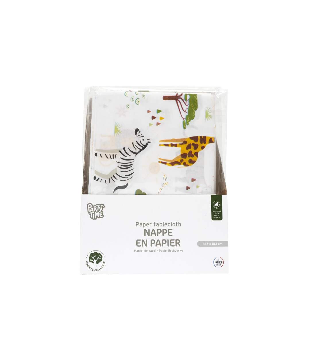 Nappe en Papier Savane 137x183cm Blanc-3