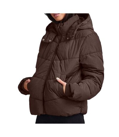 Doudoune marron foncé femme pieces jamilla - xl