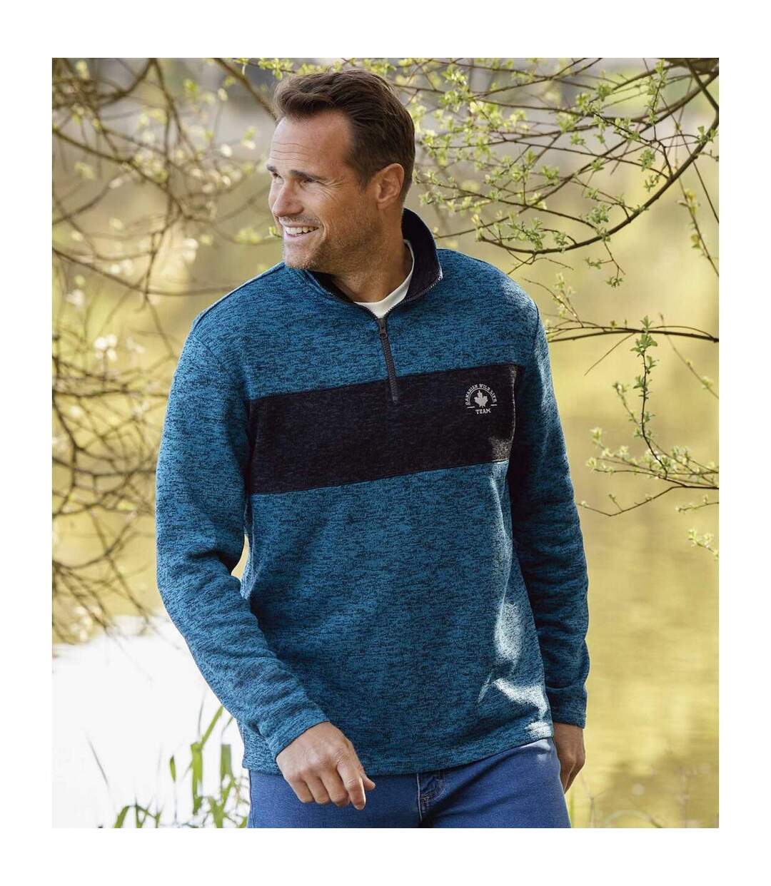 Pack Of 4  Mens Brushed Fleece Zip Neck Jumper  Grey Black Blue Dark Grey Atlas For Men-2