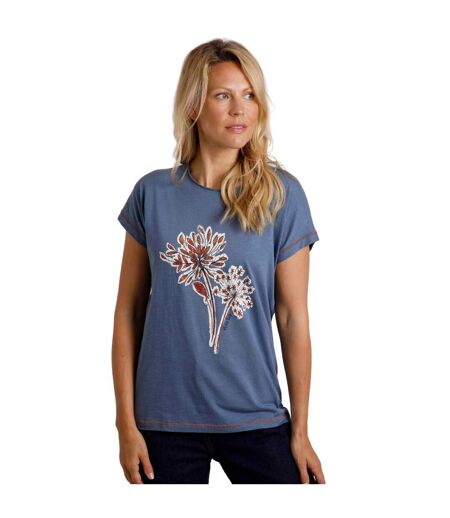 T-shirt seedheads femme bleu mirage Weird Fish