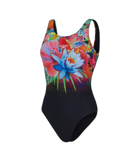 Womens/ladies Floral U-back One Piece Swimsuit Multicoloured Speedo