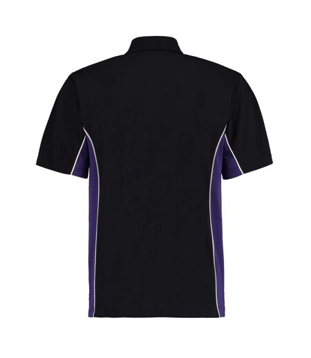 Mens track classic polo shirt black/purple/white GAMEGEAR