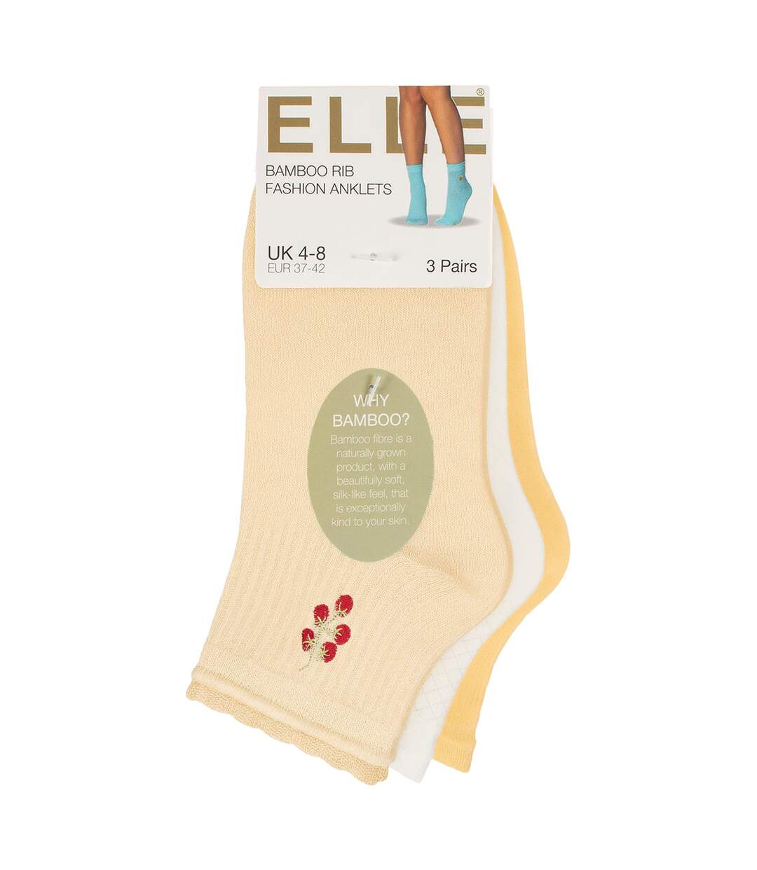 3 Pack Ladies Ribbed Anklet Socks with Frill Welt - Soft Stylish Everyday Fit-2
