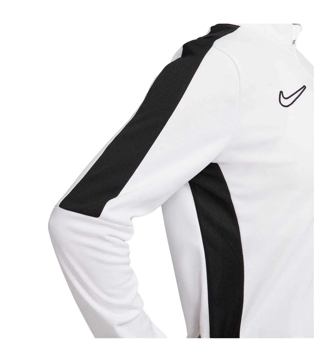 Womens/ladies Performance Zip Neck Training Sweatshirt White Black Nike-4