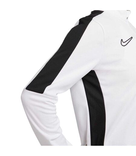 Womens/ladies Performance Zip Neck Training Sweatshirt White Black Nike