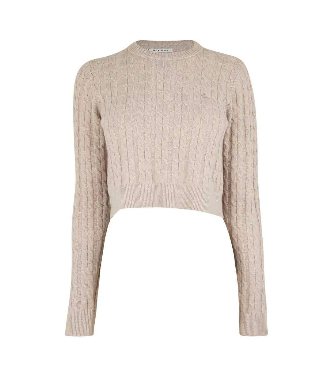 Sweat Motif/style Maille Torsadée Tinsbury Femme Beige Gris Jack Wills-2