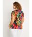 T-shirt motif exotique nouettes épaules-2