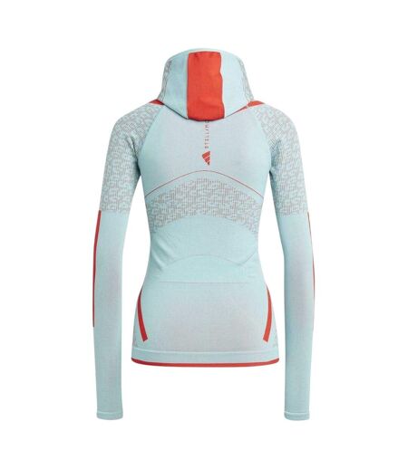 Sweat À Capuche Manches Raglan Motif/style Géométrique Tech Femme Vert Adidas