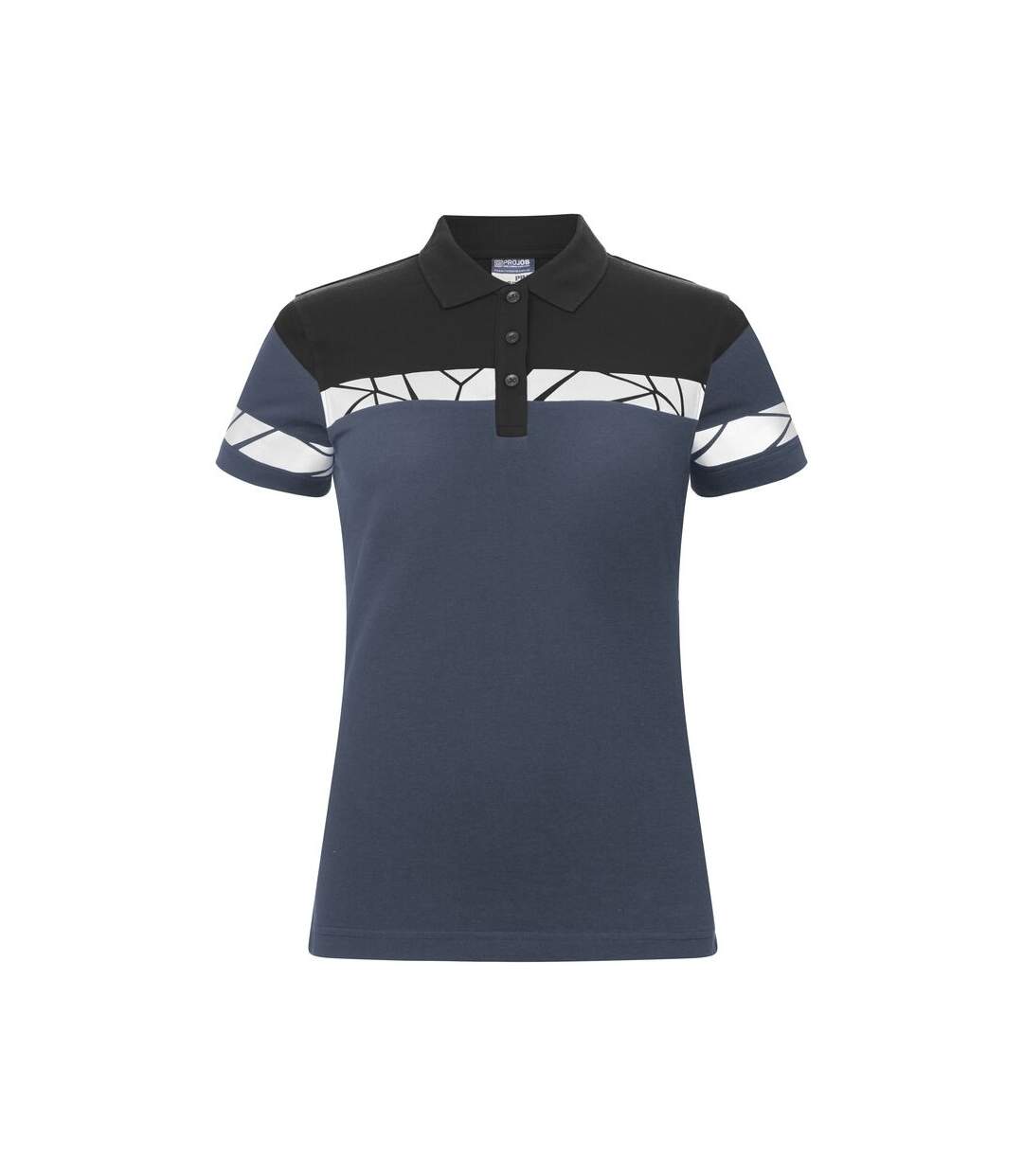 Womens/ladies Progression Pique Polo Shirt Navy Black Projob-1