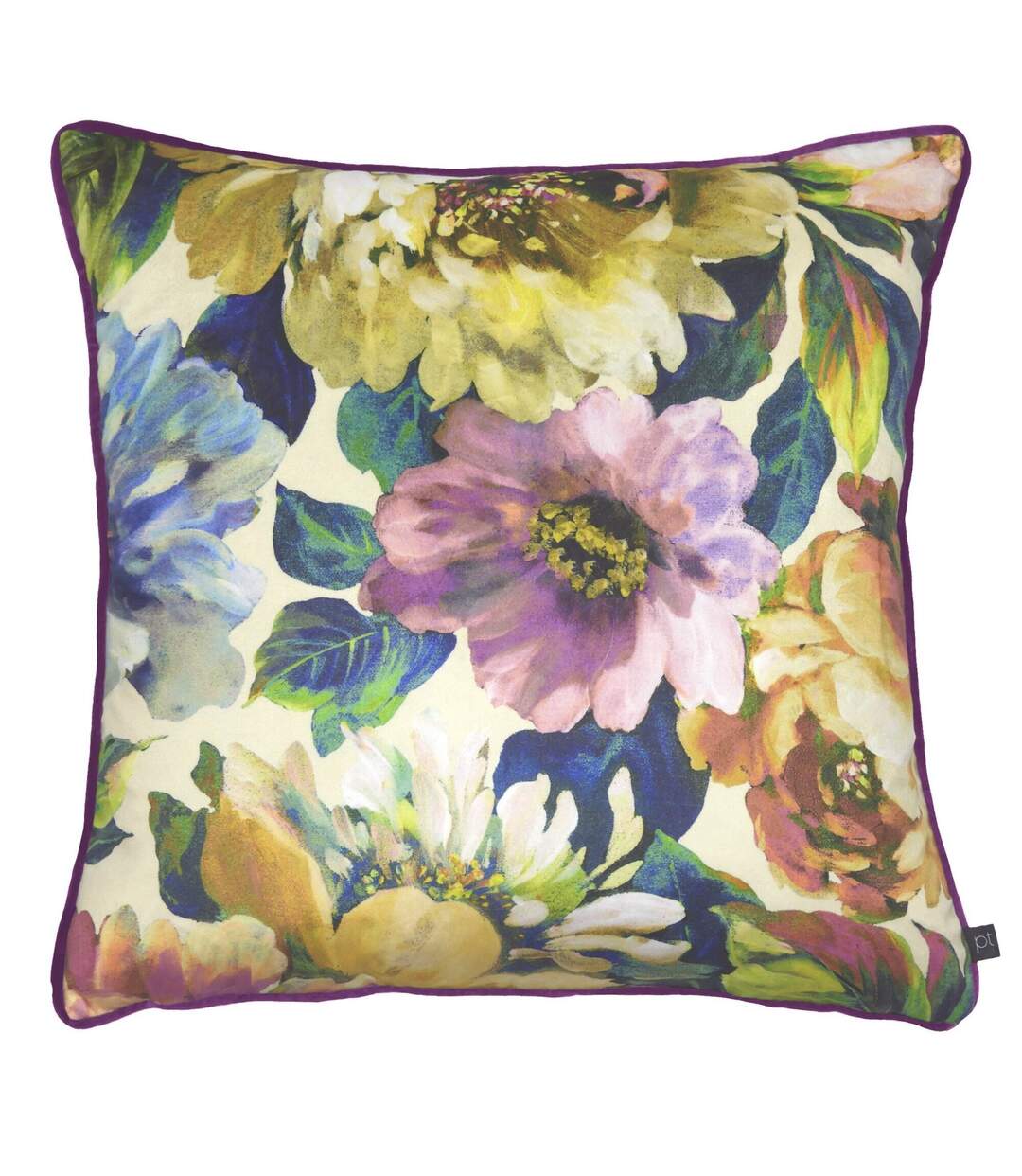 Secret oasis cushion cover 55cm x 55cm blue jewel/multicoloured Prestigious Textiles