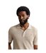 Mens Textured Short-sleeved Polo Shirt Oat Melange Gant-4