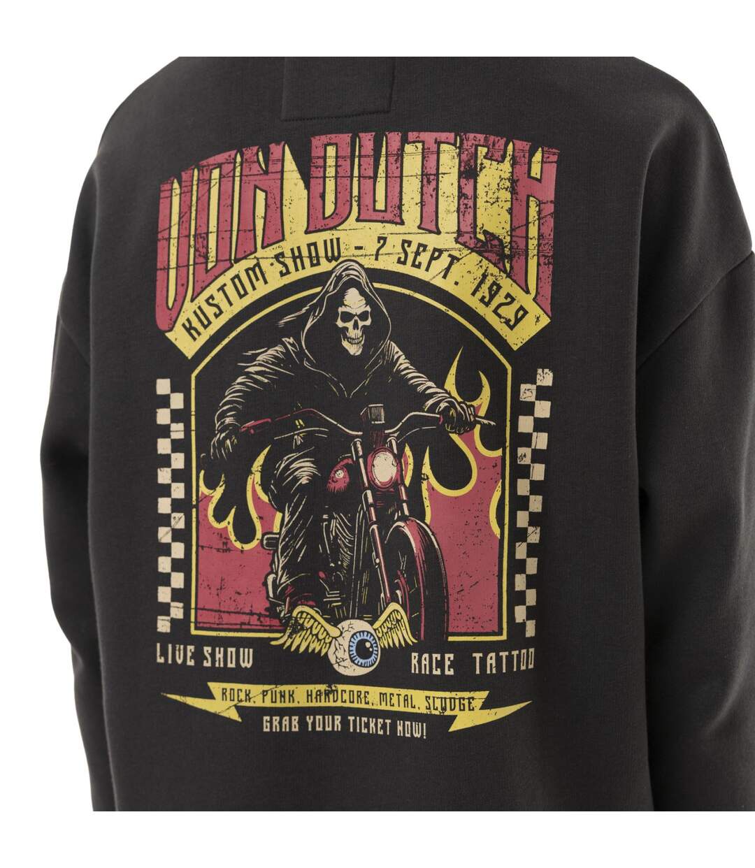 Robe sweat femme manches longues avec print dos et zip sur côté Vondutch-4