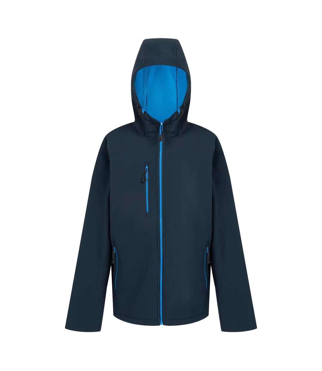 Mens Navigate Double Layered Hooded Soft Shell Jacket Navy French Blue Regatta-2
