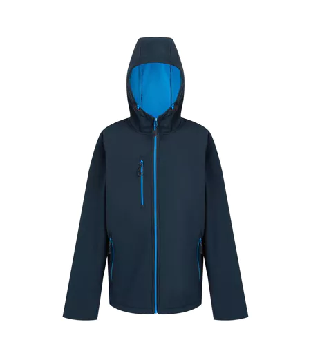 Mens Navigate Double Layered Hooded Soft Shell Jacket Navy French Blue Regatta
