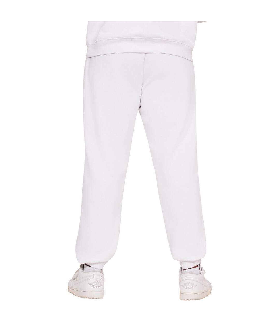Mens Blended Core Ringspun Cotton Oversized Jogging Bottoms White Casual Classics-2