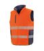 Unisex adult soft touch reversible safety gilet fluorescent orange SAFE-GUARD by Result