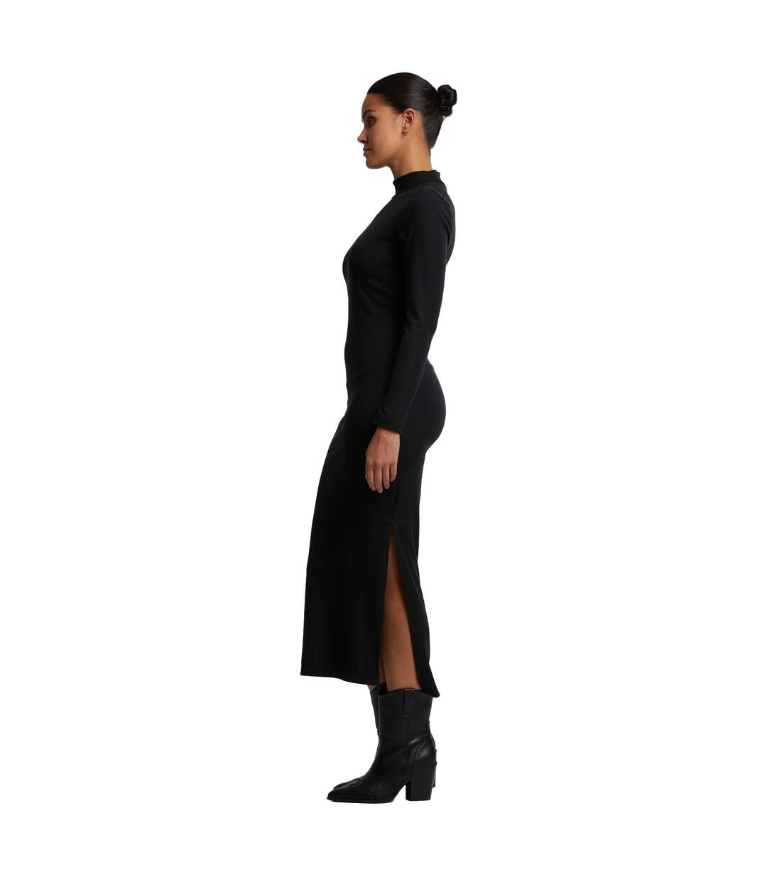 Robe Manches Longues Motif/style Côtelé Femme Noir Urban Classics-3