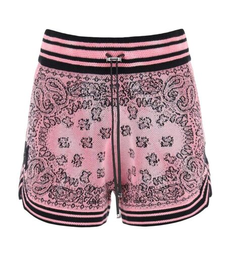 Womens/ladies Knitted Bandana Basketball Shorts Pink Black Amiri