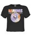 Womens/ladies Shield Ramones Tie Dye Crop Top Charcoal Amplified-1