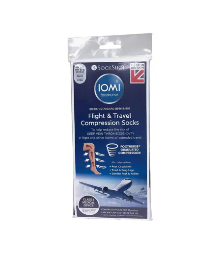 1 Pack Mens 18 mmHg Graduated Compression Flight Socks for DVT