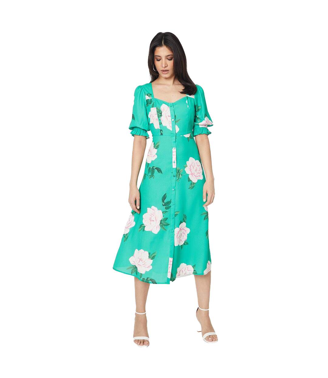 Robe mi-longue femme vert Dorothy Perkins-1