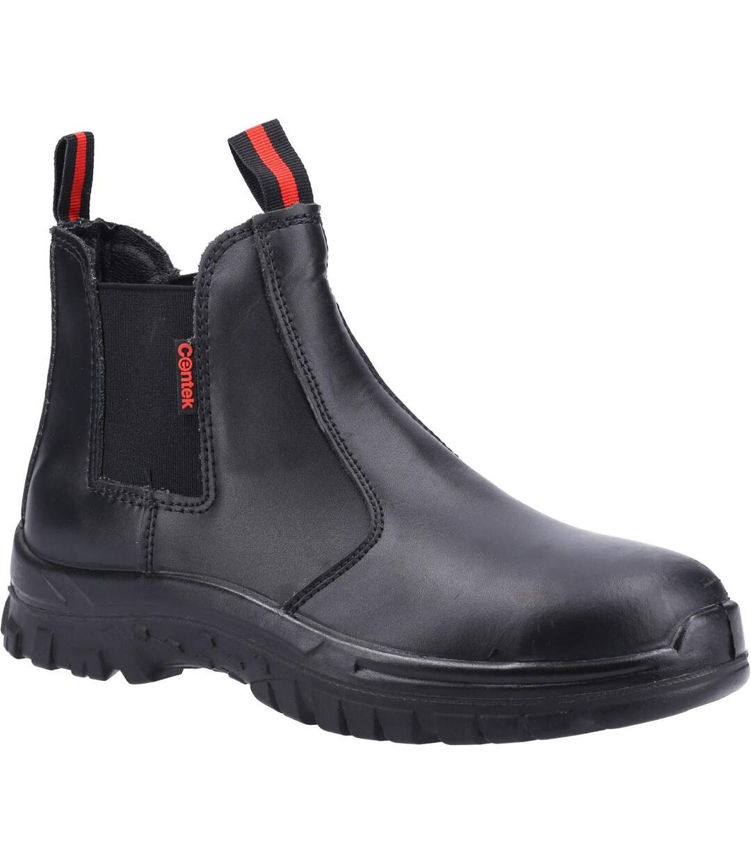 Mens Fs316 S1 Leather Safety Boots Black Centek-1