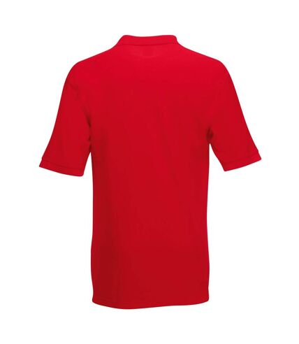 Fruit Of The Loom Mens 65/35 Heavyweight Pique Short Sleeve Polo Shirt (Red) - UTBC382