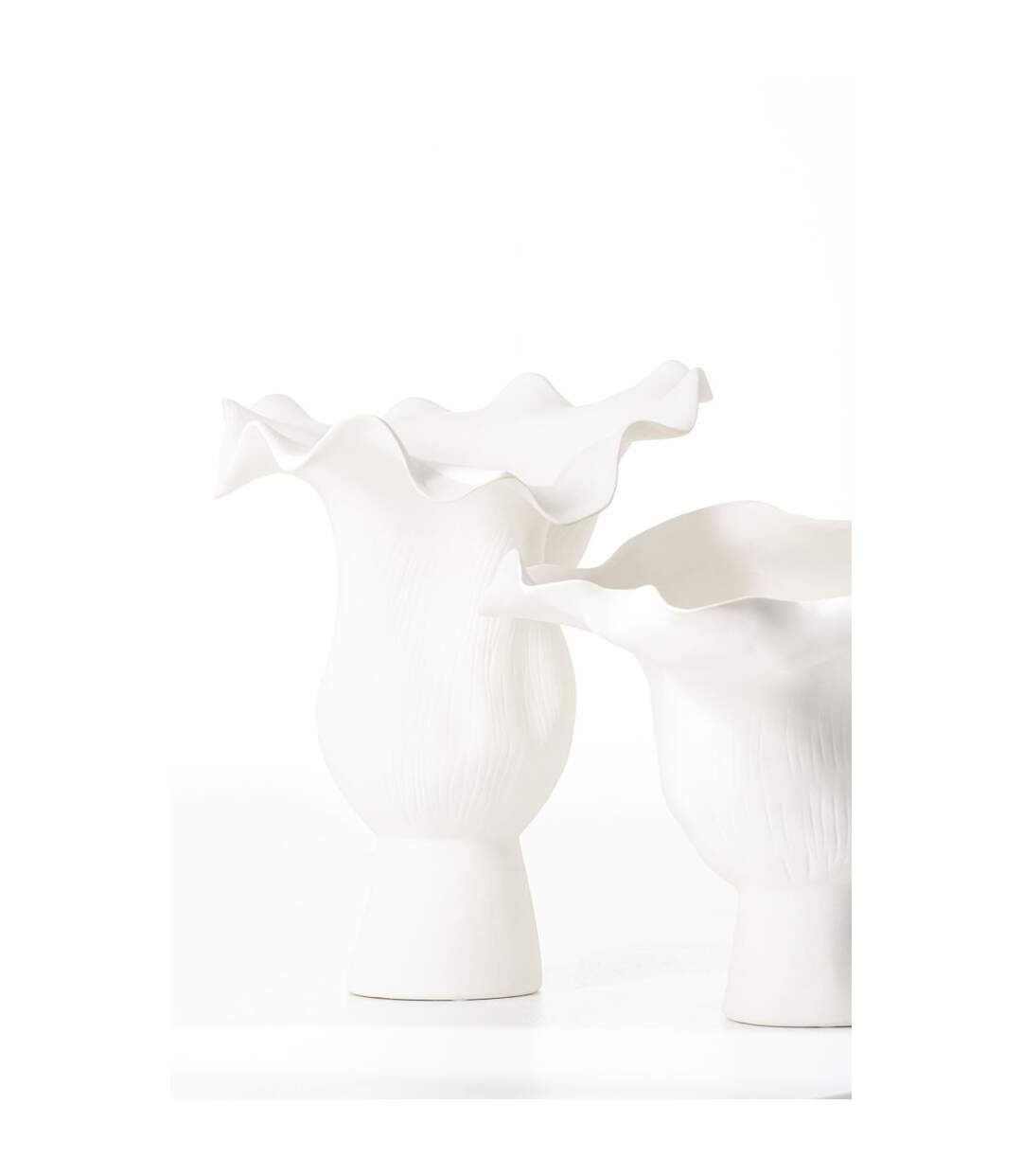 Vase Irrégulier en Céramique Helix 43cm Blanc-3