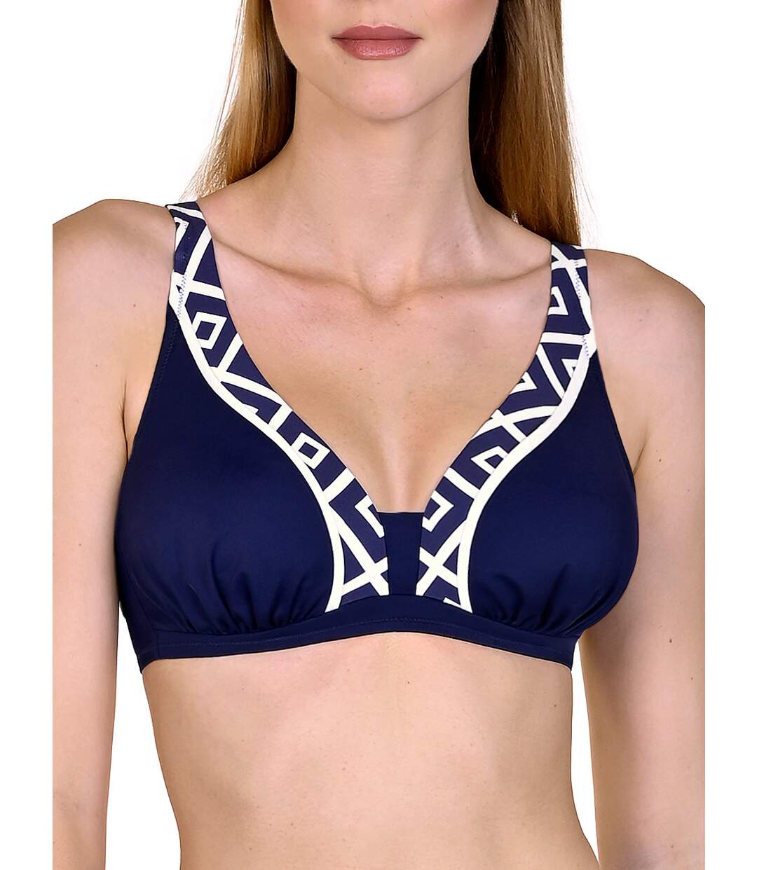 Haut maillot de bain sans armatures Costa Rica bleu Lisca-1