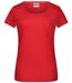 T-shirt BIO col rond poche poitrine - Femme - 8003 - rouge