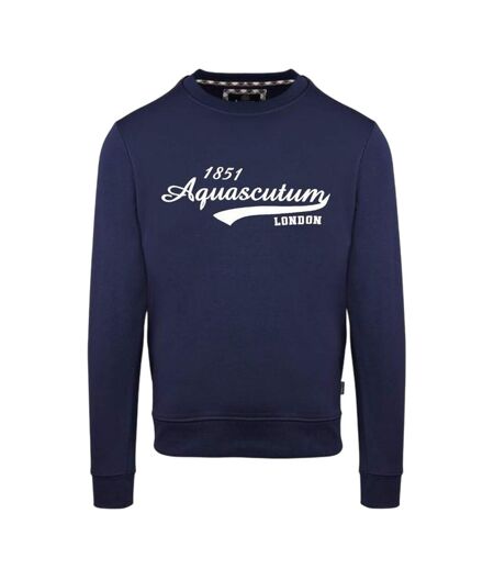 Sweat Motif/style Lettrage Homme Bleu Marine Aquascutum