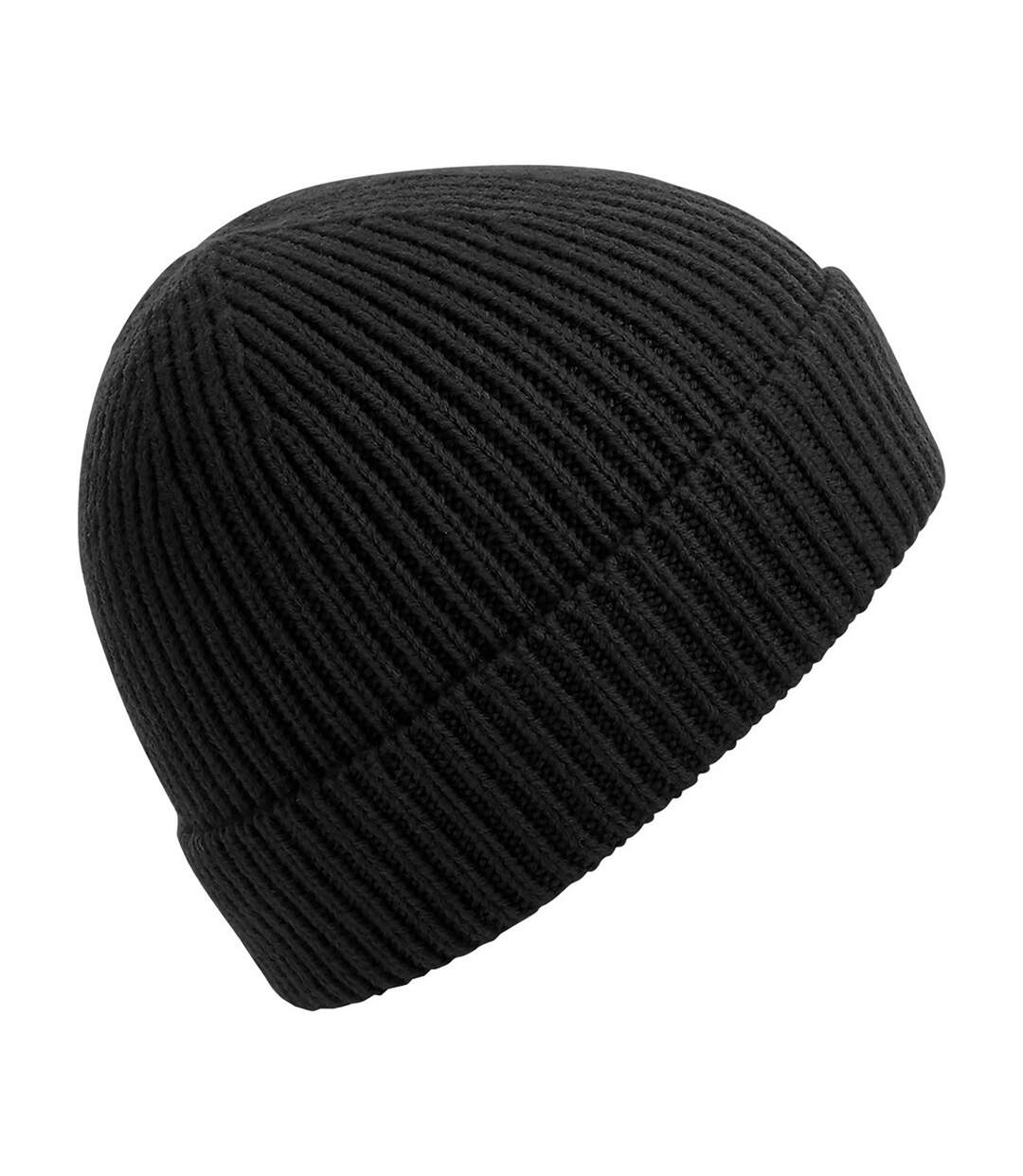 Beechfield Unisex Engineered Knit Ribbed Beanie (Black) - UTRW7312-1