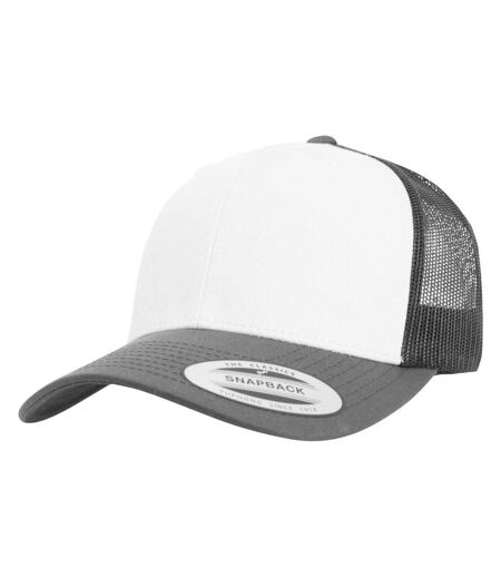 Casquette Trucker Motif/style Rétro Adulte Gris Foncé Blanc Flexfit
