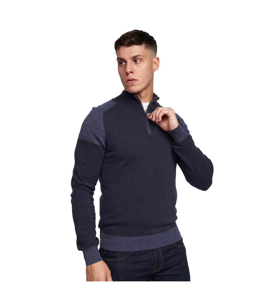 Mens deltas knitted jumper navy Duck and Cover-1